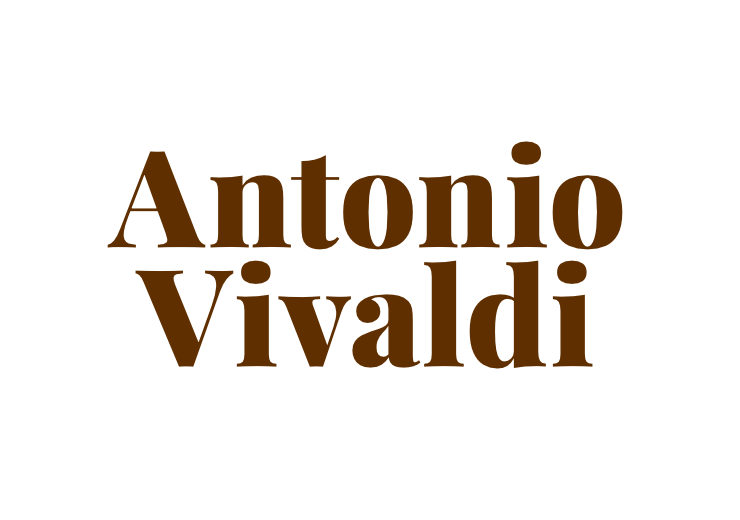 ‘Antonio Vivaldi’ in dark brown colour, centrally aligned