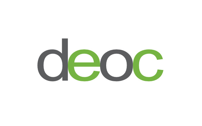 DEOC logo in colour, on white background