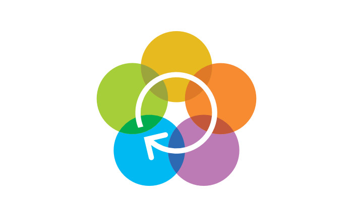 Colourful EU-REI pictorial mark logo