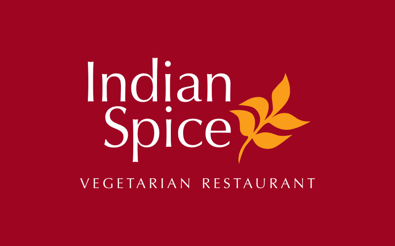 Indian Spice restaurant logo on maroon background