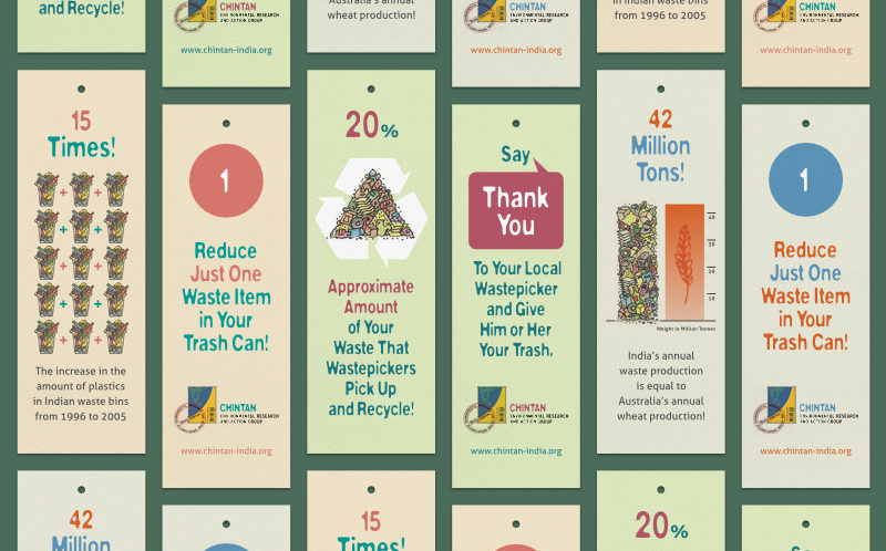 Bookmark designs on the issue of waste