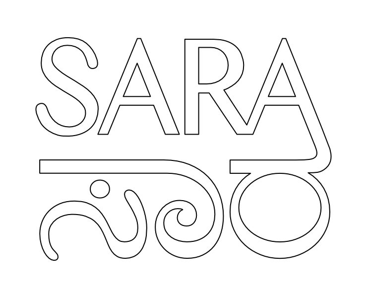 SARA Centre logo english and kannada lettering in outline