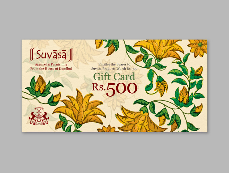 Layout with beige background and leafy, floral designs on it in green and yellow ochre colours