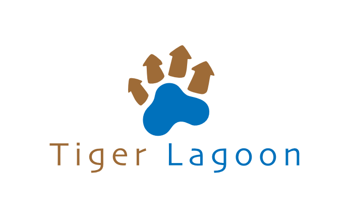 Tiger Lagoon nature resort (Bandhavgarh, India) logo design, in colour