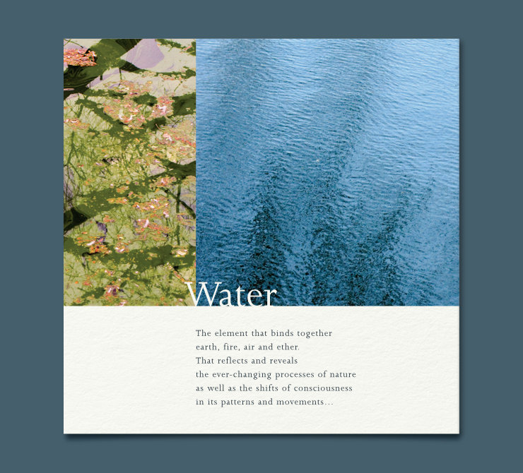 Show title over crops of two photographs by Mayank Bhatnagar, and poetic text placed below them